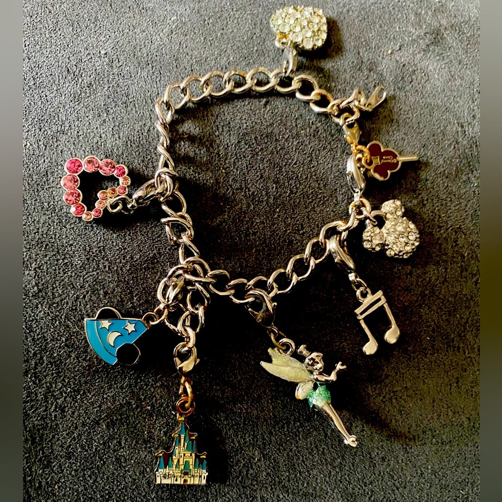 LAST CHANCE Official Disney Parks Vintage Silver Chain Charm Bracelet